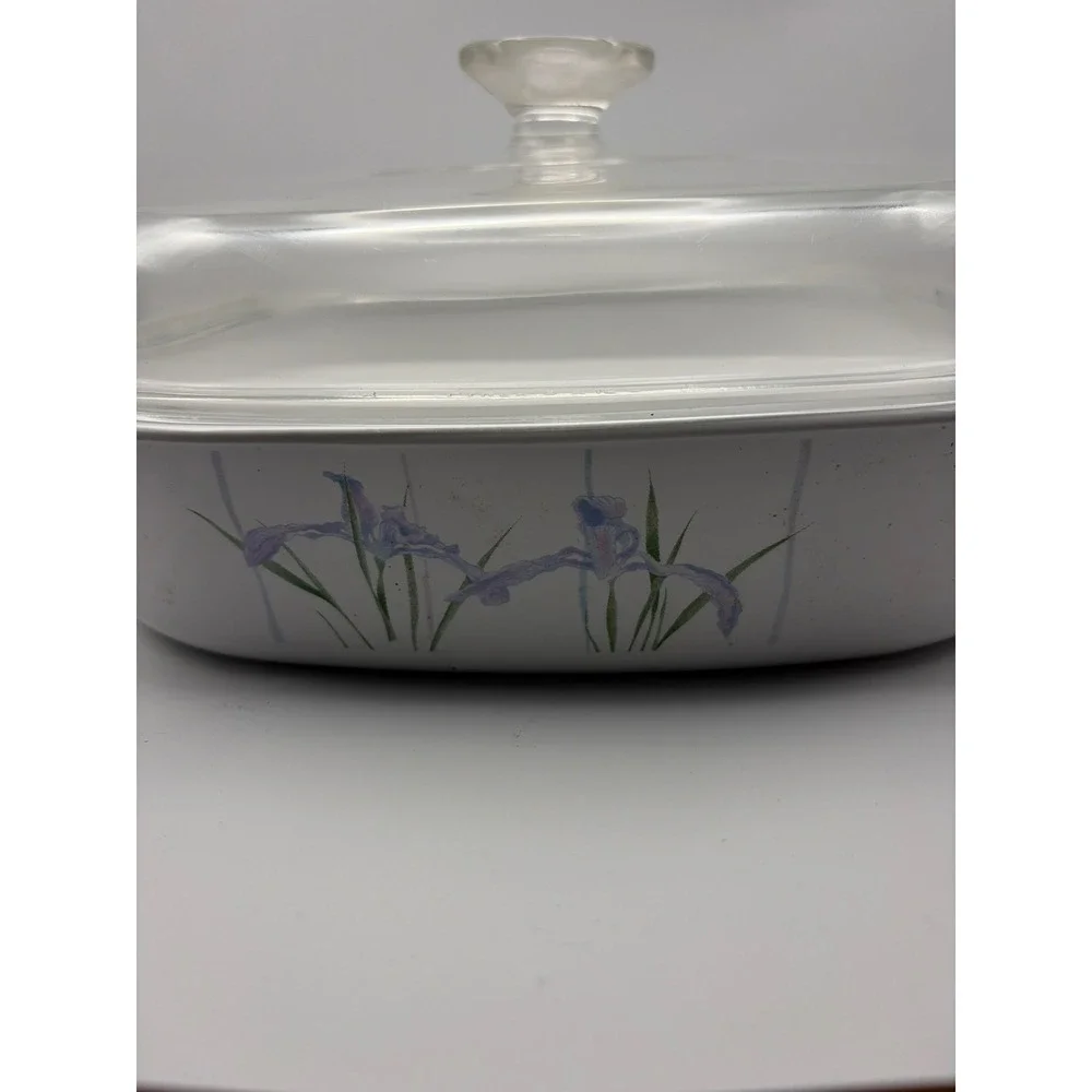 Corning Ware Shadow Iris Casserole Dish 2.5L A-10-B with Lid A-12-C Vintage